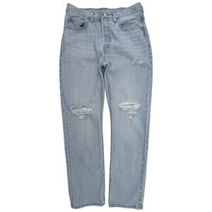 Levis 501 Jeans Womens Size 30x30 Light Wash Distressed Denim Pants